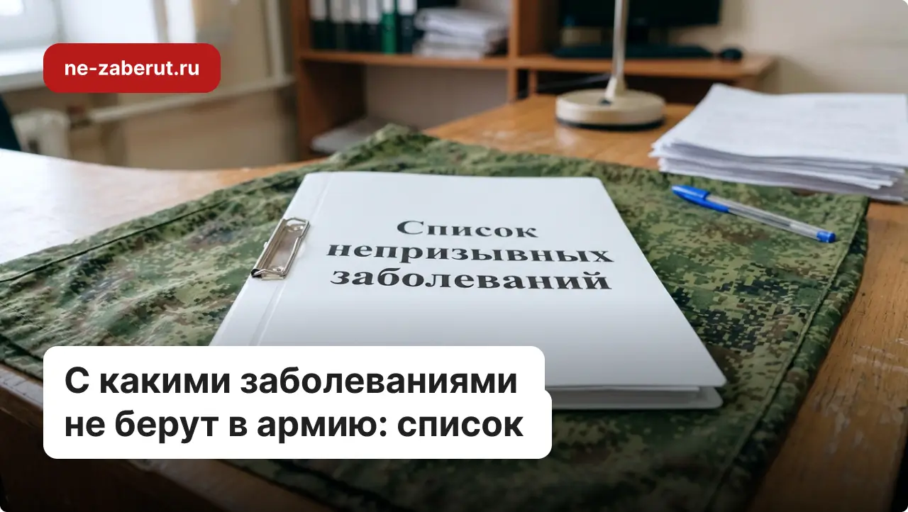 Папка со списком непризывных заболеваний лежит на столе