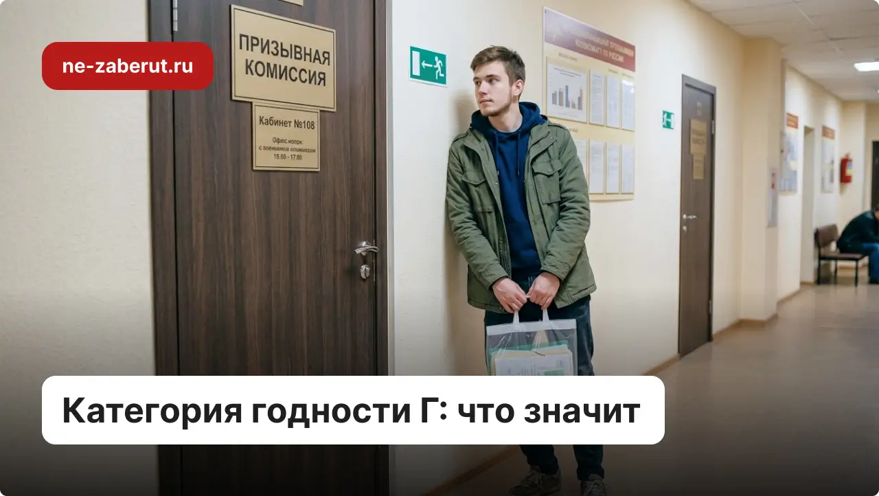 Призывник стоит в военкомате с пакетом документов возле кабинета призывной комиссии