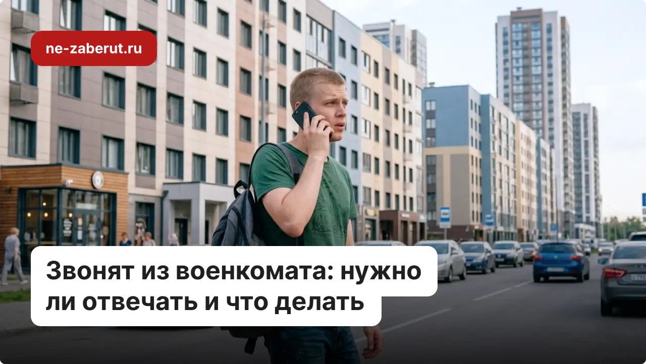 Молодой человек на улице разговаривает по телефону с военкоматом